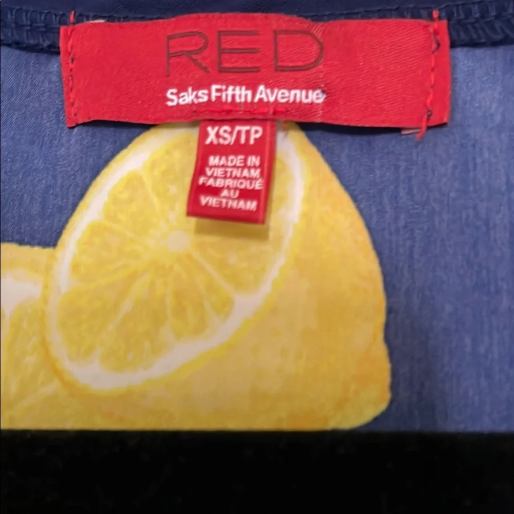 Lemon Print Navy Women's Tank Top - Picture 3 of 5